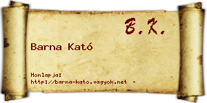 Barna Kató névjegykártya